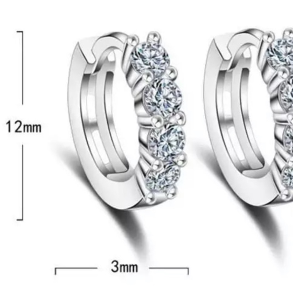Sterling Silver 925 CZ Earrings - Picture 4 of 5